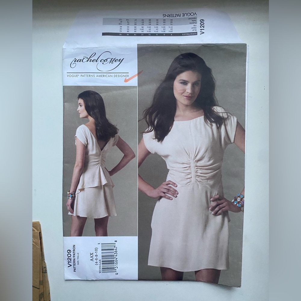 Rachel co mey vogue patterns American designer dress pattern v1209